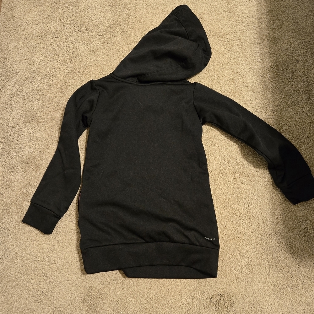 Nike Black Hooded Logo Pullover Sweatshirt Size XS (3-4 Yr) - Picture 2 of 3